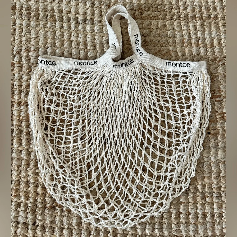 MONTCE BLACK LOGO COTTON NET BAG